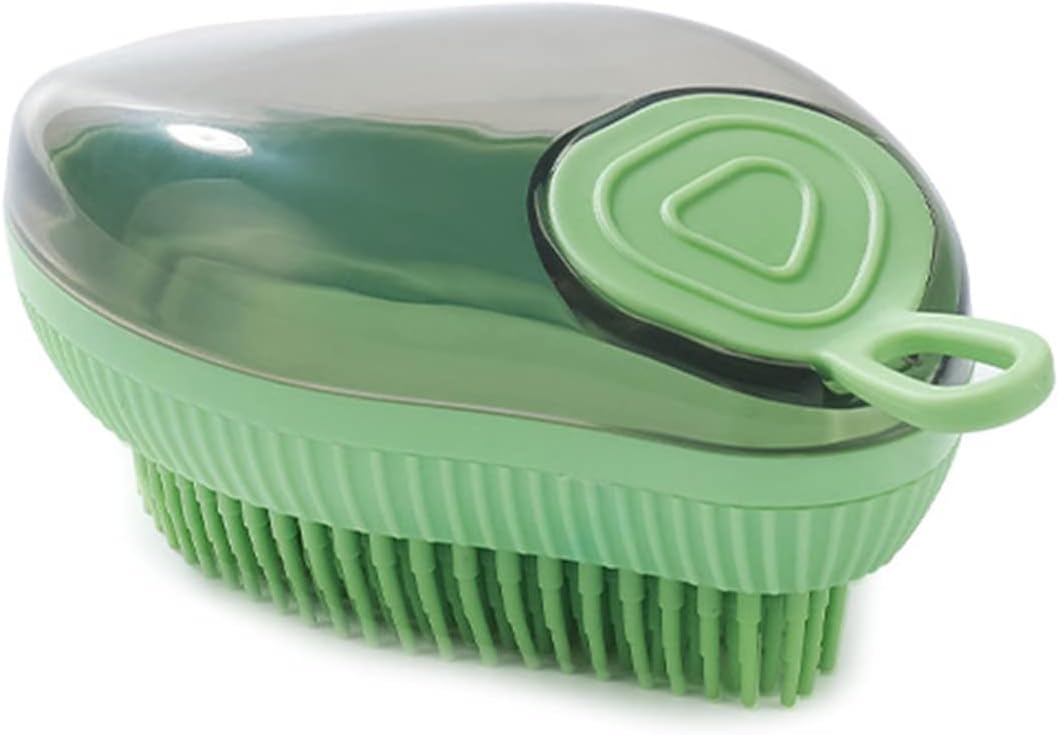 Pet Silicone Bath Brush Soap Dispenser Grooming Tool
