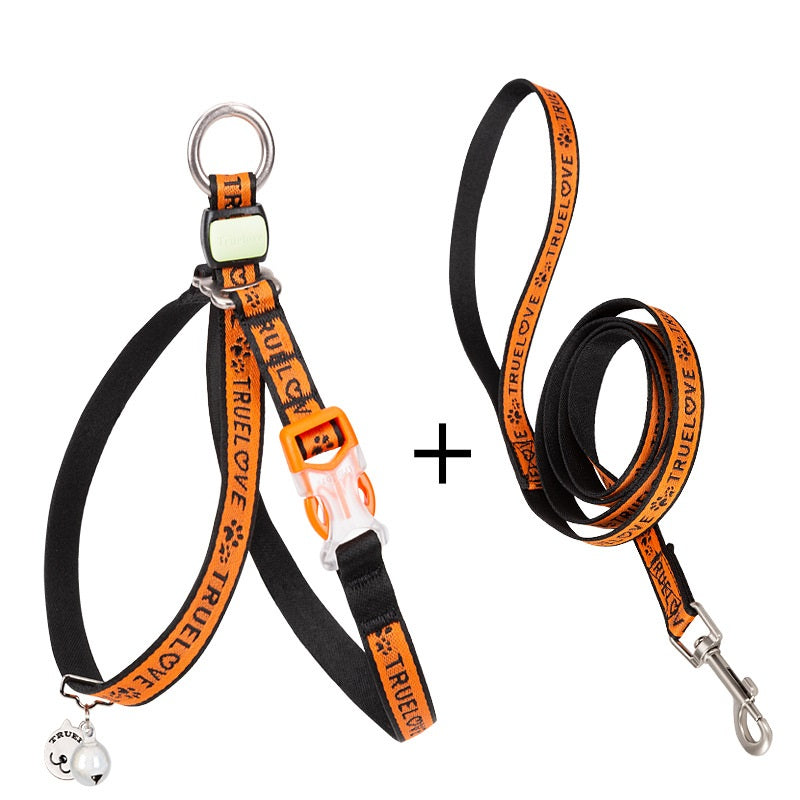 Pet Bell Chest Strap Vest Leash Walking Control Set