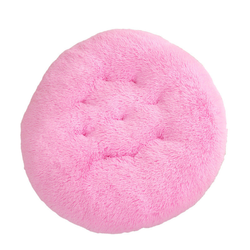Plush Round Pet Bed Warm Sleeping Mat For Comfort Rest