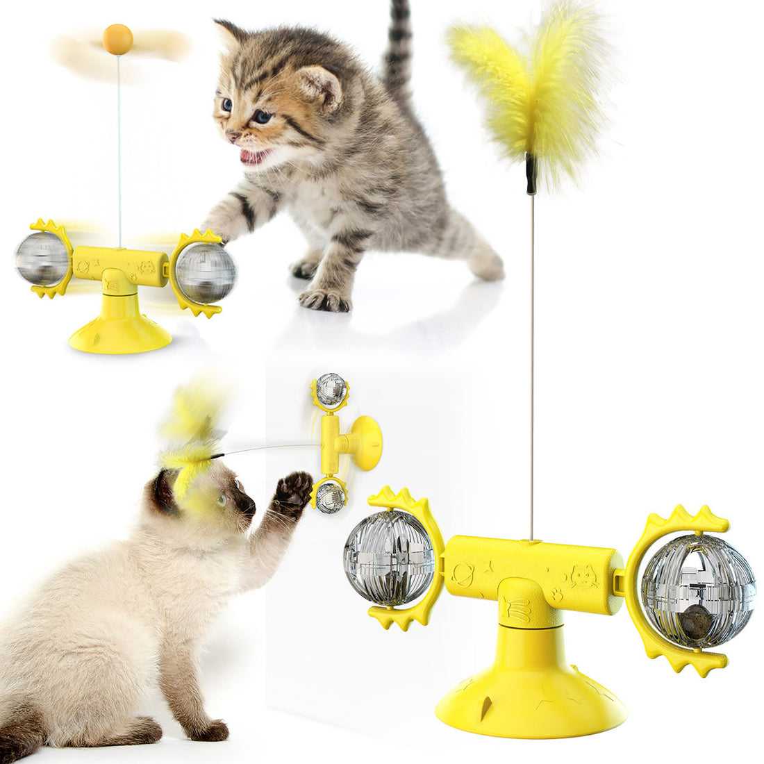 Pet Windmill Turntable Glowing Interactive Toy
