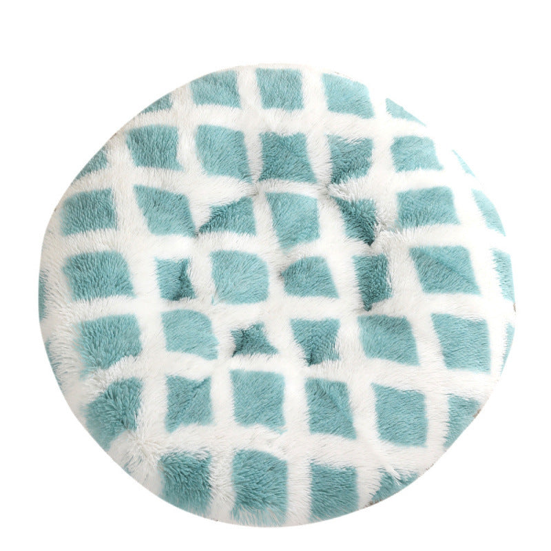 Plush Round Pet Bed Warm Sleeping Mat For Comfort Rest