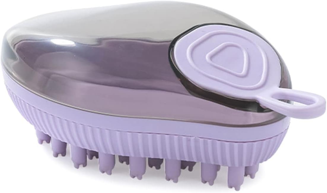 Pet Silicone Bath Brush Soap Dispenser Grooming Tool