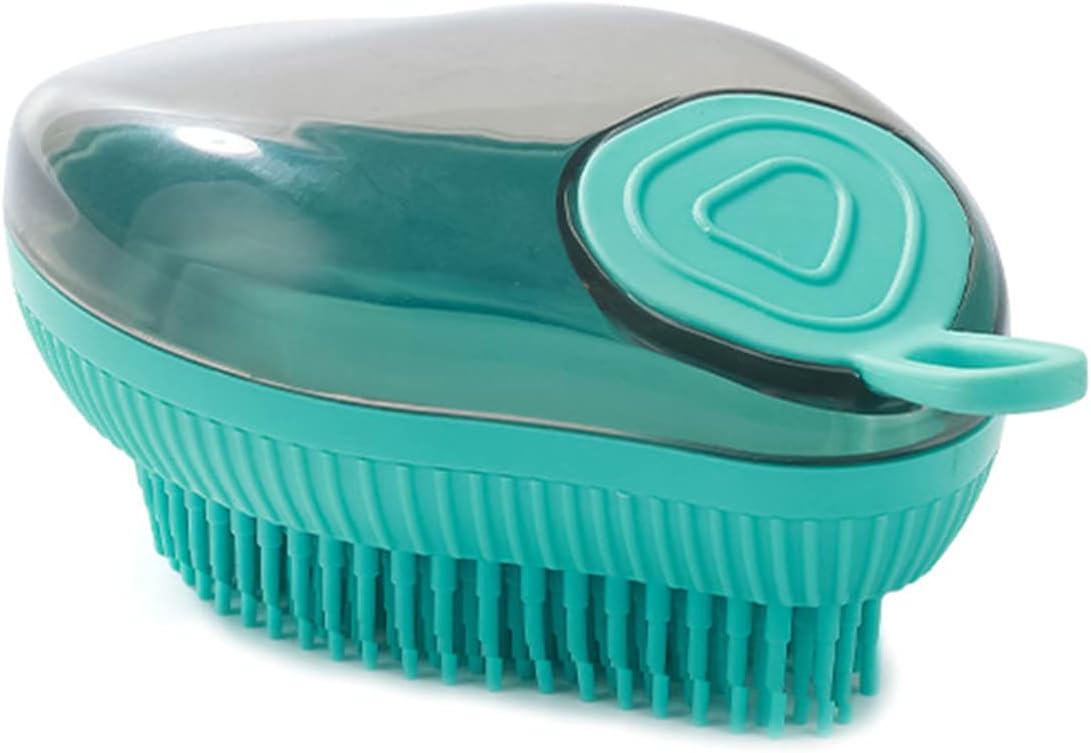 Pet Silicone Bath Brush Soap Dispenser Grooming Tool