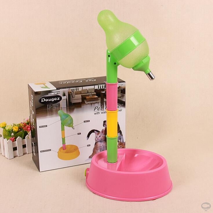 Automatic Pet Water Dispenser Adjustable Height Drinking Fountain Feeder