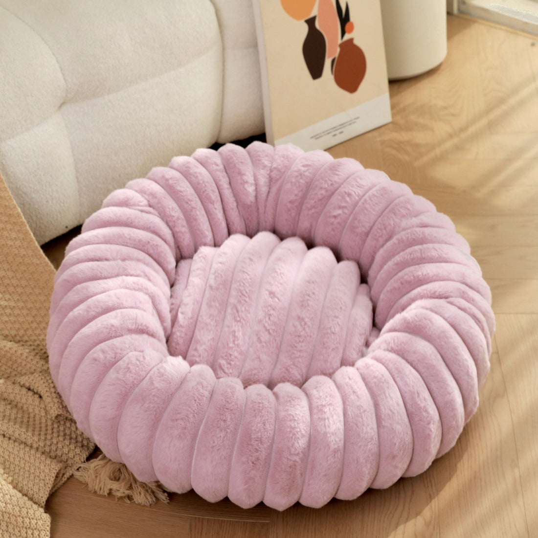 High Weight Plush Round Pet Nest Warm Winter Sleeping Bed