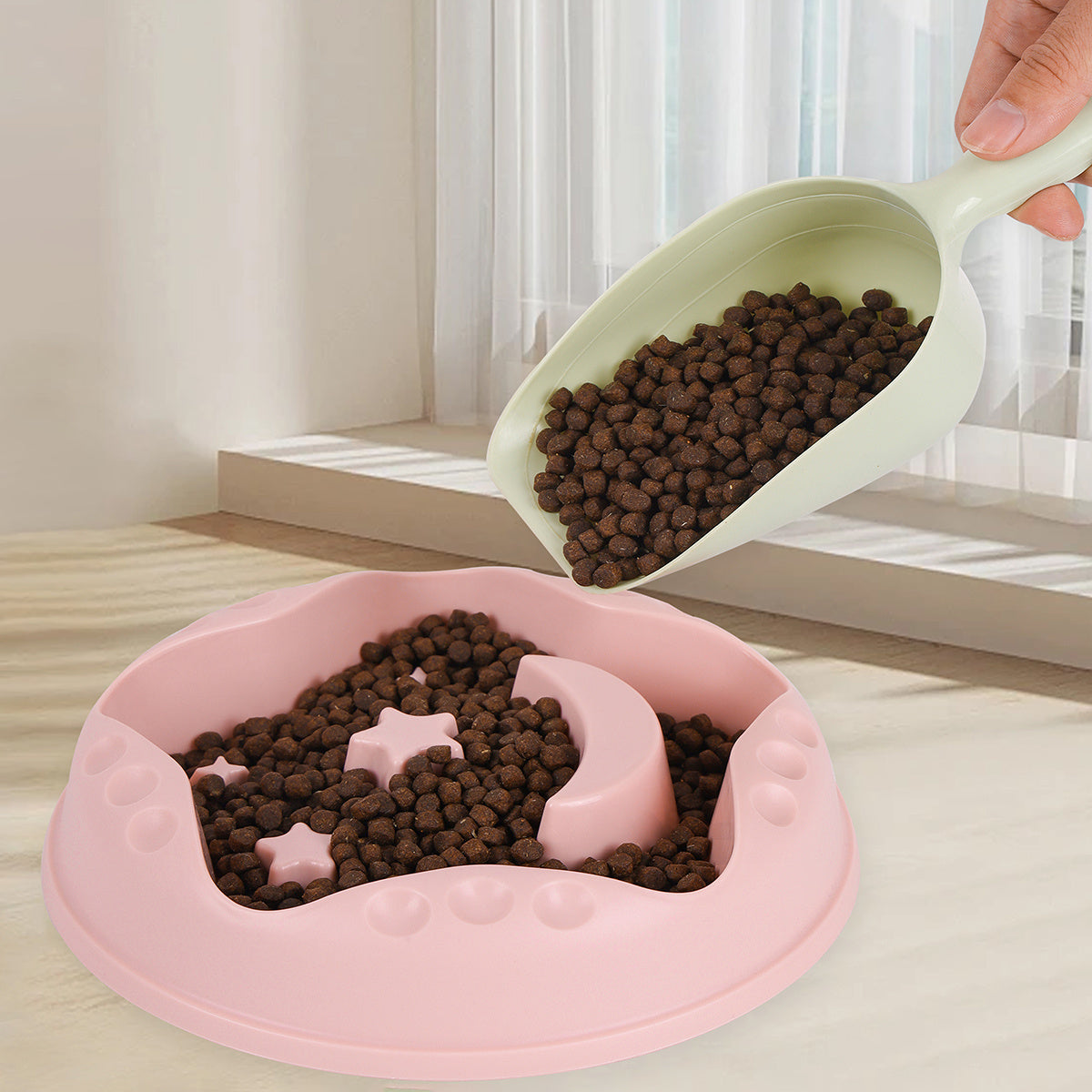 Moon Star Wings Pet Slow Feeding Bowl Large Capacity Food And Water Dish