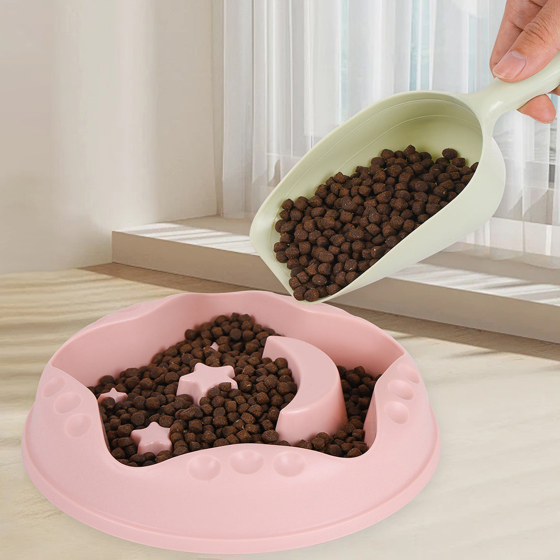 Moon Star Wings Pet Slow Feeding Bowl Large Capacity Food And Water Dish
