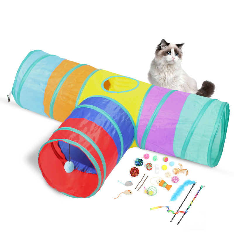 Foldable Pet Tunnel Climbing Path Interactive Play Toy