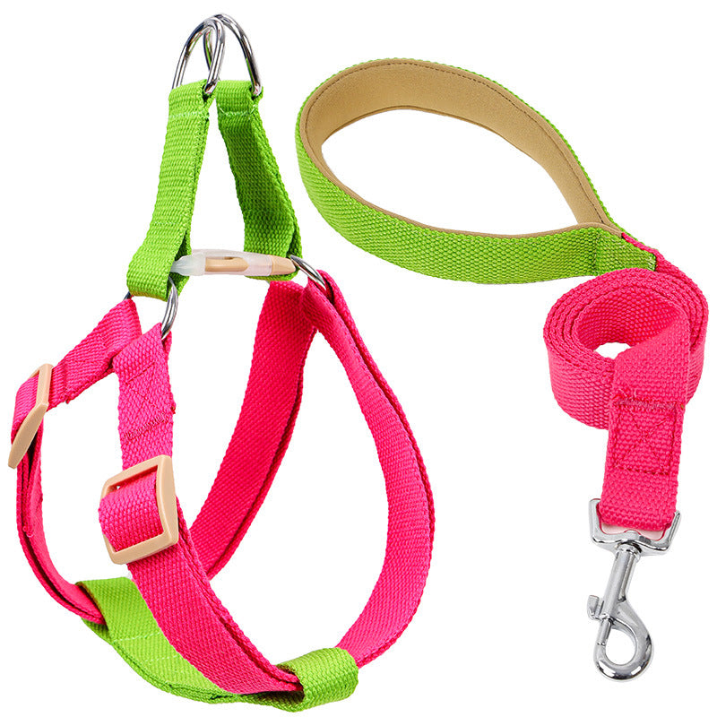 Color Drawstring Pet Vest Style Walking Leash Harness