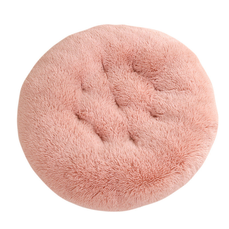 Plush Round Pet Bed Warm Sleeping Mat For Comfort Rest