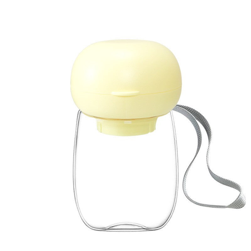 Portable Pet Water Bottle Travel Drinking Cup Feeding Bowl With Lanyard