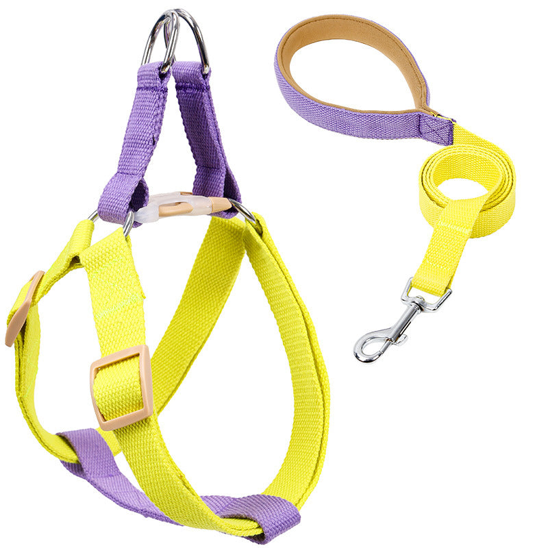 Color Drawstring Pet Vest Style Walking Leash Harness