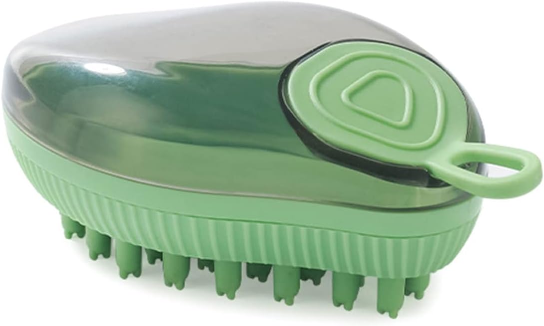 Pet Silicone Bath Brush Soap Dispenser Grooming Tool