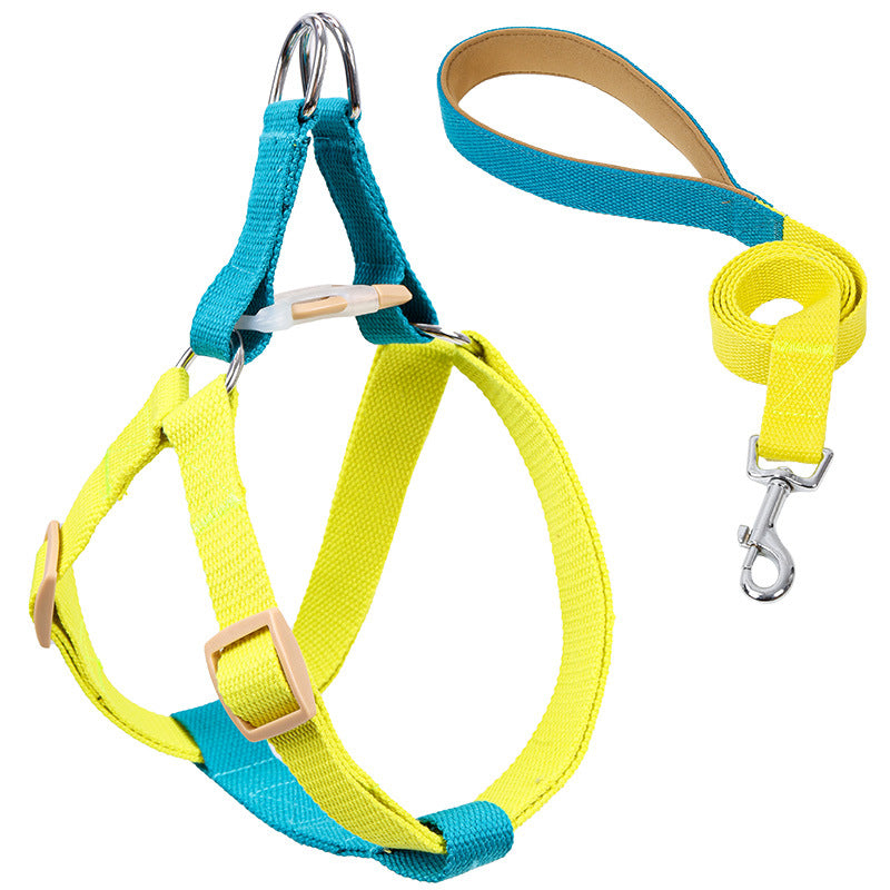 Color Drawstring Pet Vest Style Walking Leash Harness