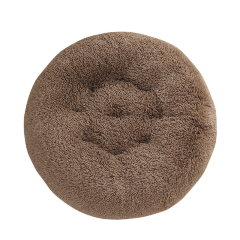 Plush Round Pet Bed Warm Sleeping Mat For Comfort Rest