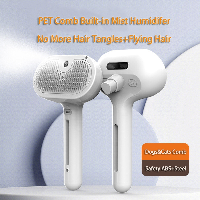 Self Cleaning Pet Grooming Comb With Mist Hair Removal Brush