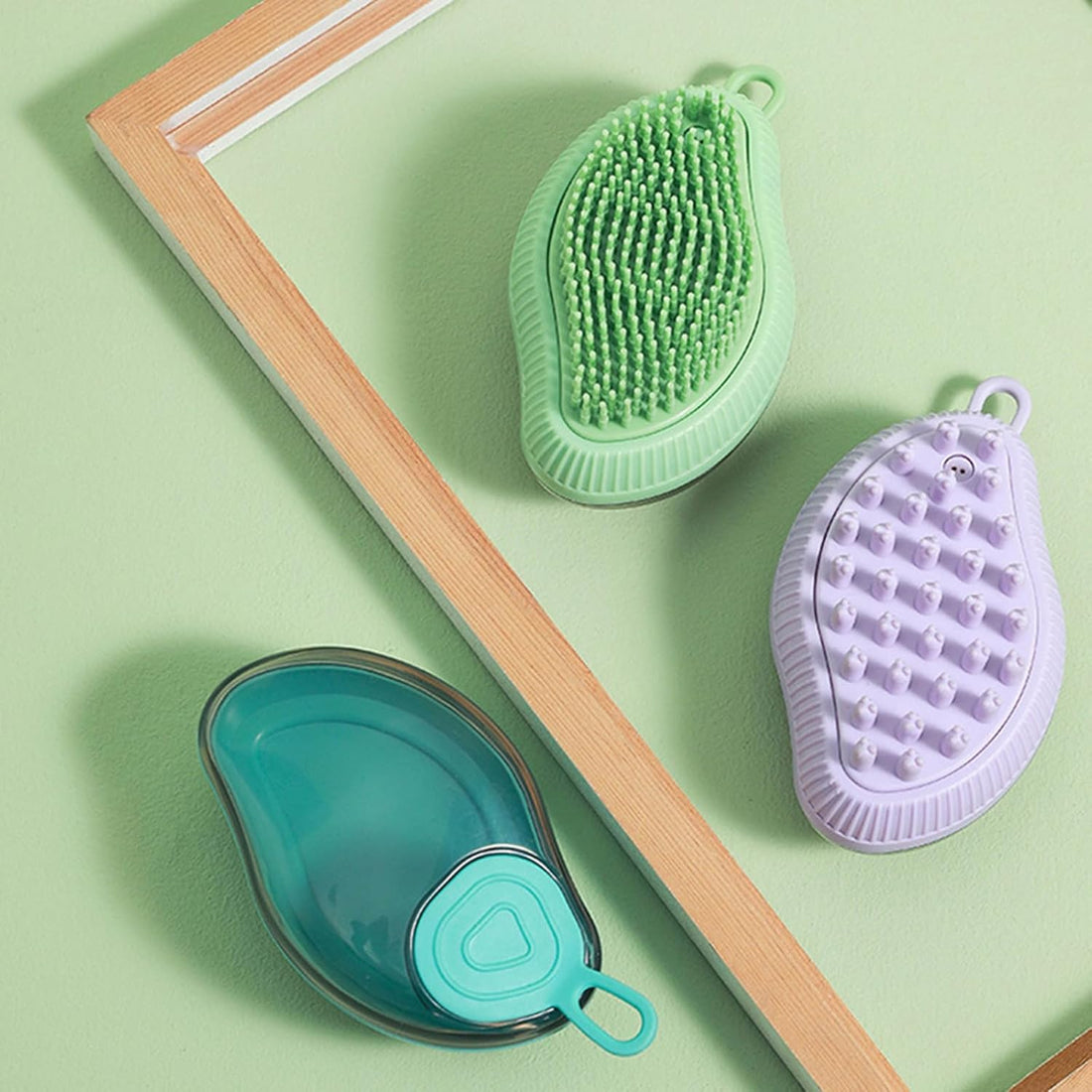 Pet Silicone Bath Brush Soap Dispenser Grooming Tool