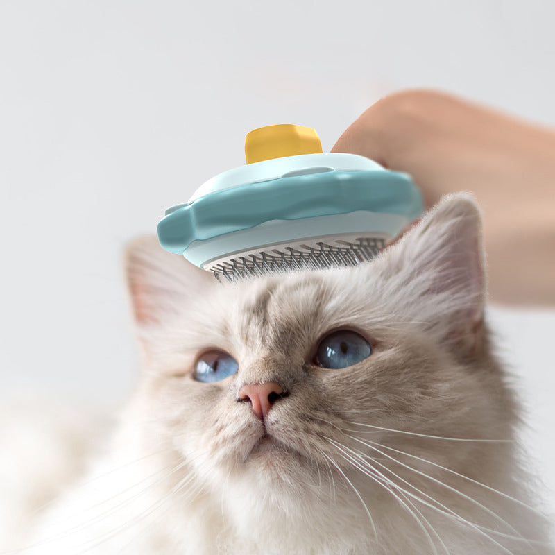 One Click Self Cleaning Stainless Steel Pet Grooming Comb Tool