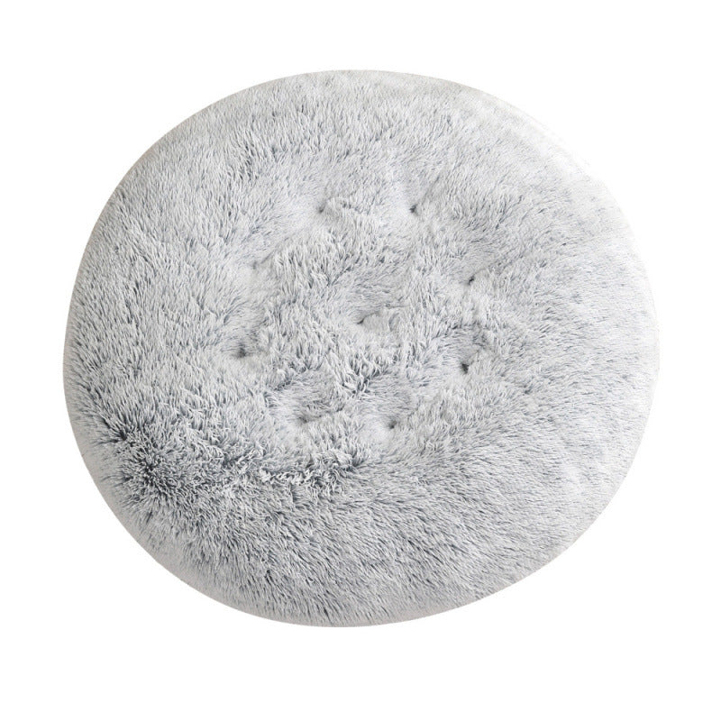 Plush Round Pet Bed Warm Sleeping Mat For Comfort Rest