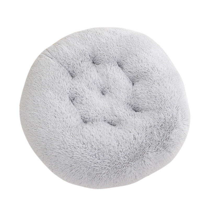 Plush Round Pet Bed Warm Sleeping Mat For Comfort Rest