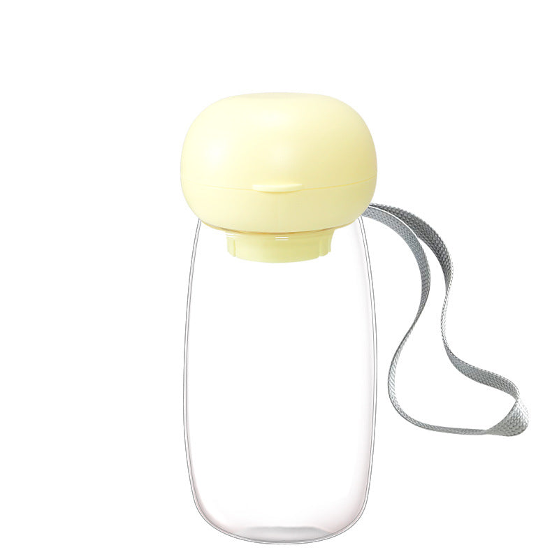 Portable Pet Water Bottle Travel Drinking Cup Feeding Bowl With Lanyard