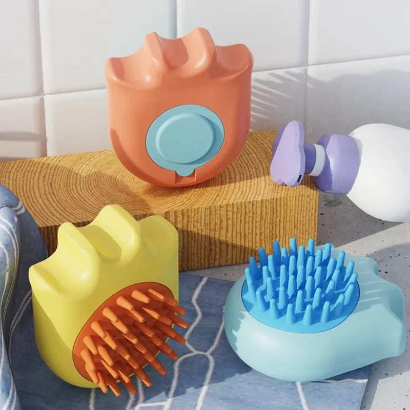 Pet Bath Massage Brush Shampoo Box Grooming Cleaning Comb