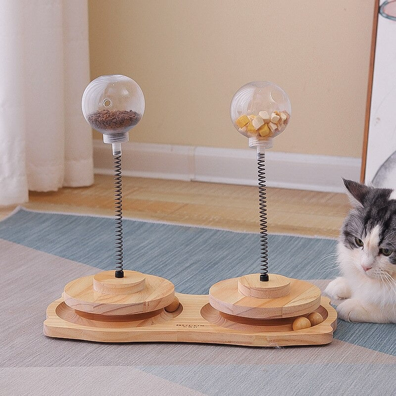 Pet Treat Dispenser Catnip Spring Slow Feeder Toy