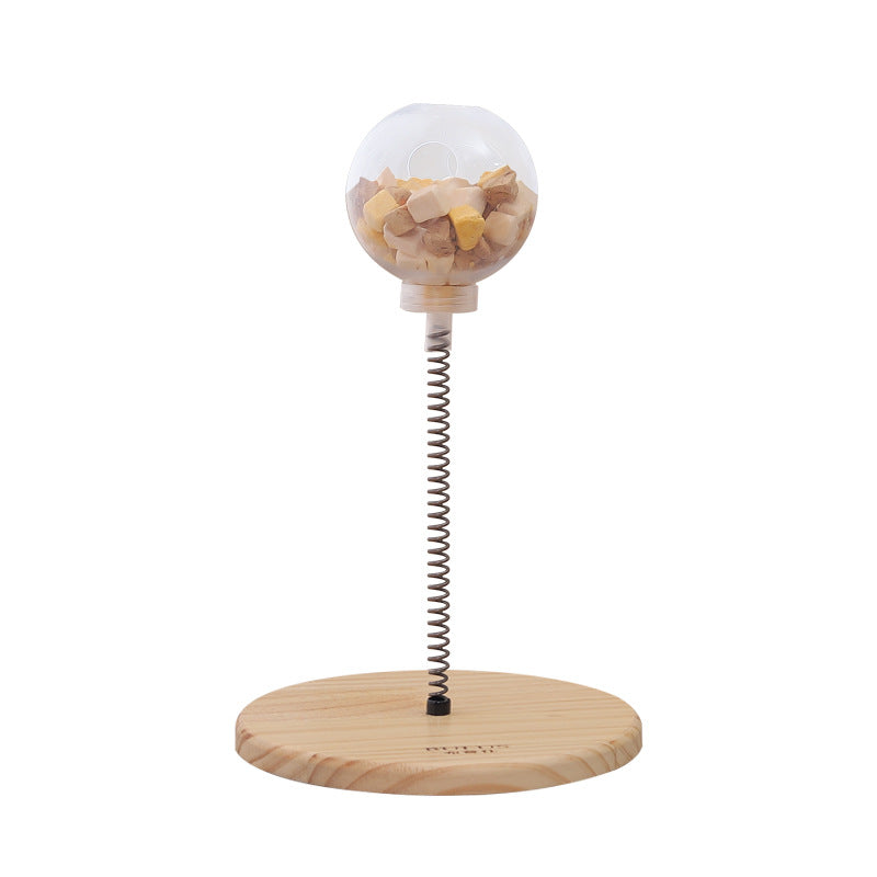 Pet Treat Dispenser Catnip Spring Slow Feeder Toy