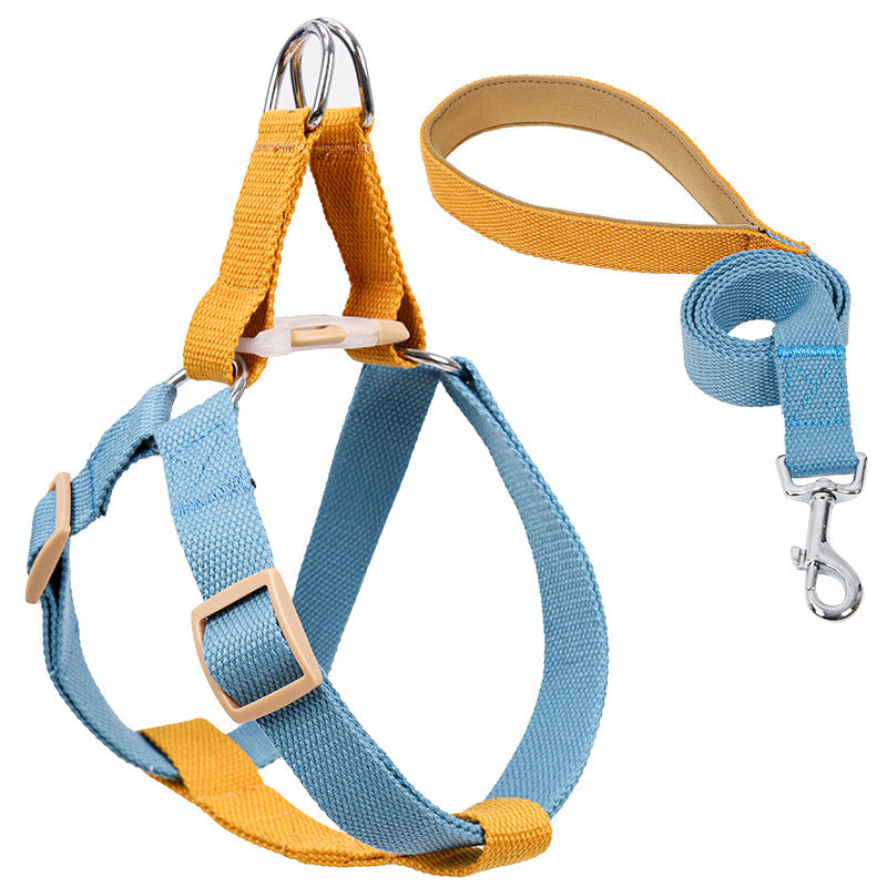 Color Drawstring Pet Vest Style Walking Leash Harness
