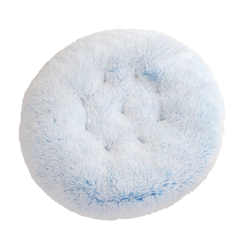 Plush Round Pet Bed Warm Sleeping Mat For Comfort Rest