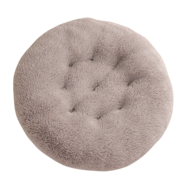 Plush Round Pet Bed Warm Sleeping Mat For Comfort Rest