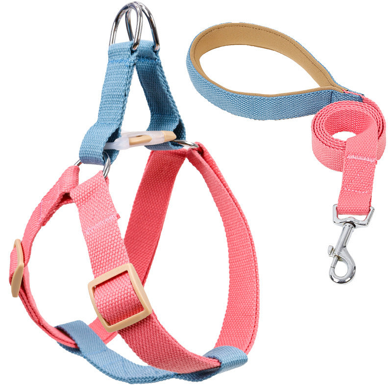 Color Drawstring Pet Vest Style Walking Leash Harness