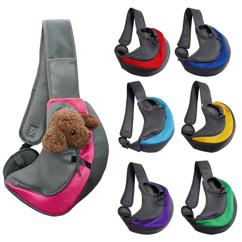 Outdoor Travel Mesh Oxford Pet Carrier Sling Shoulder Bag