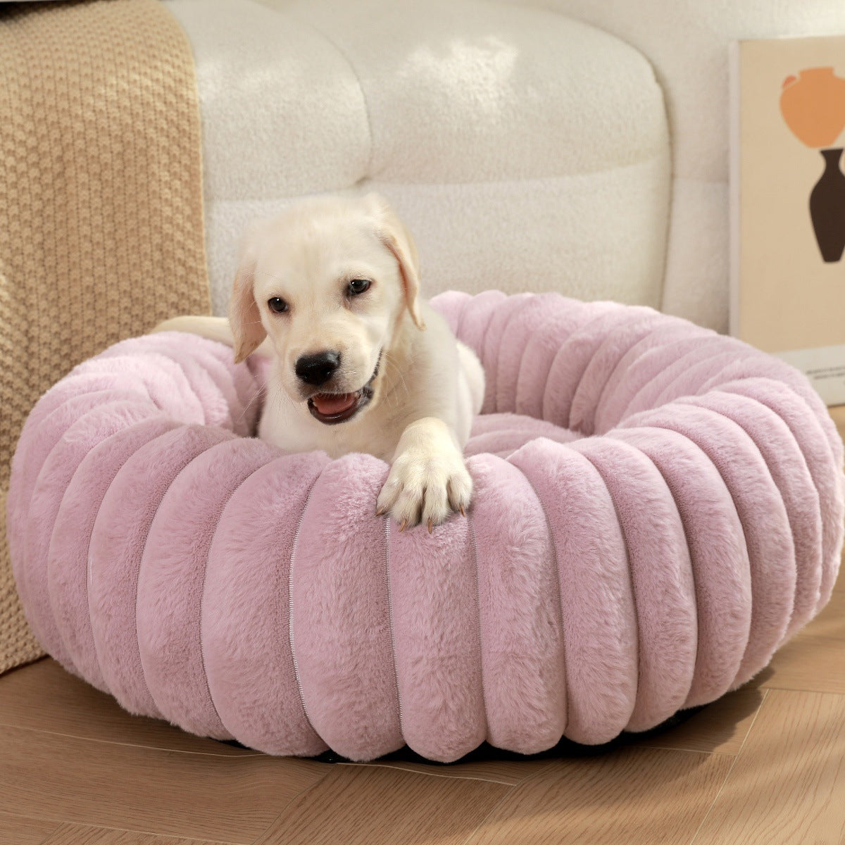 High Weight Plush Round Pet Nest Warm Winter Sleeping Bed
