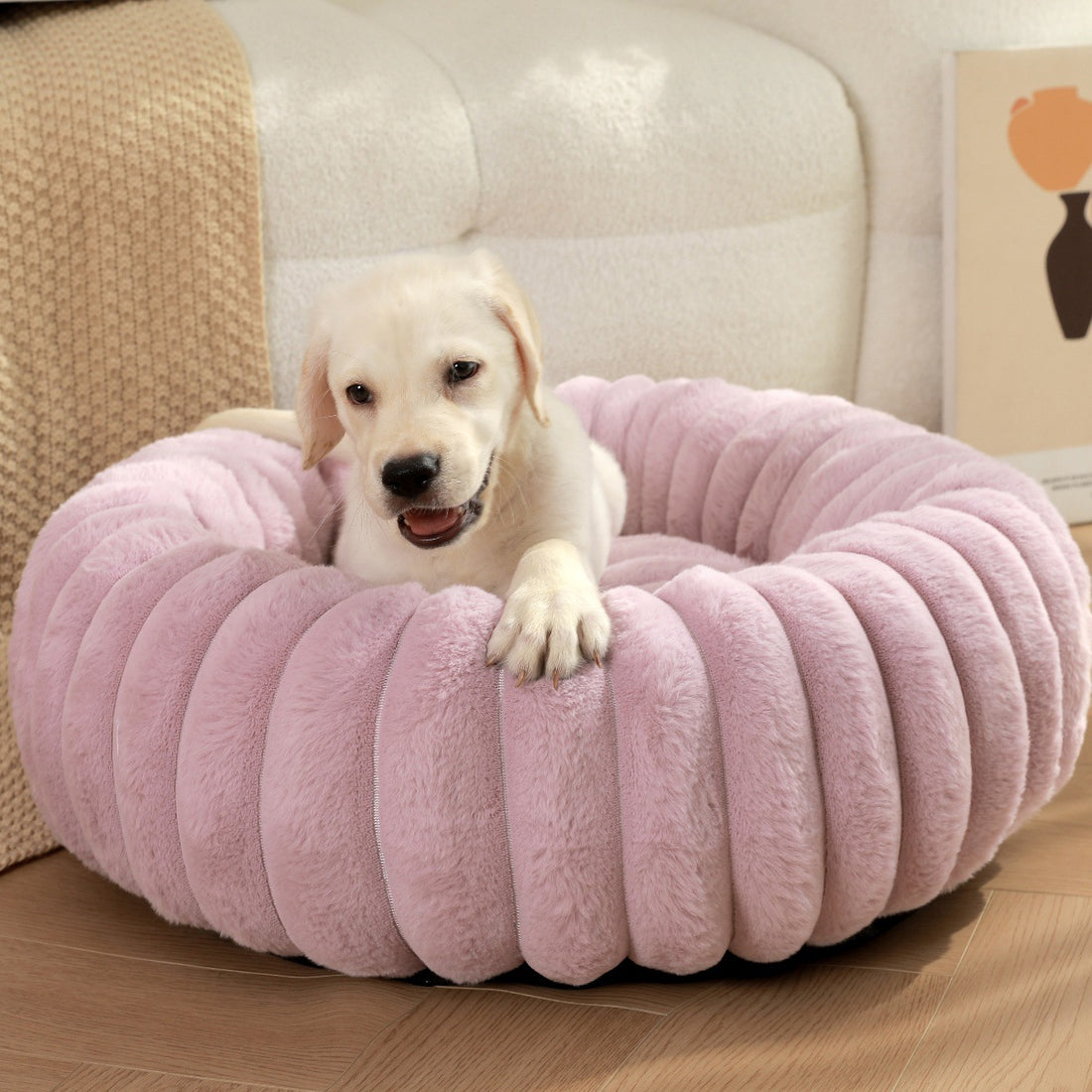 High Weight Plush Round Pet Nest Warm Winter Sleeping Bed