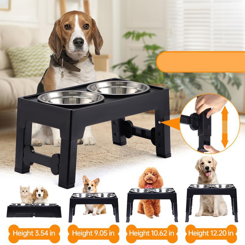Elevated Pet Feeding Bowl Neck Support Anti Tumble Large Medium Pet Dish
