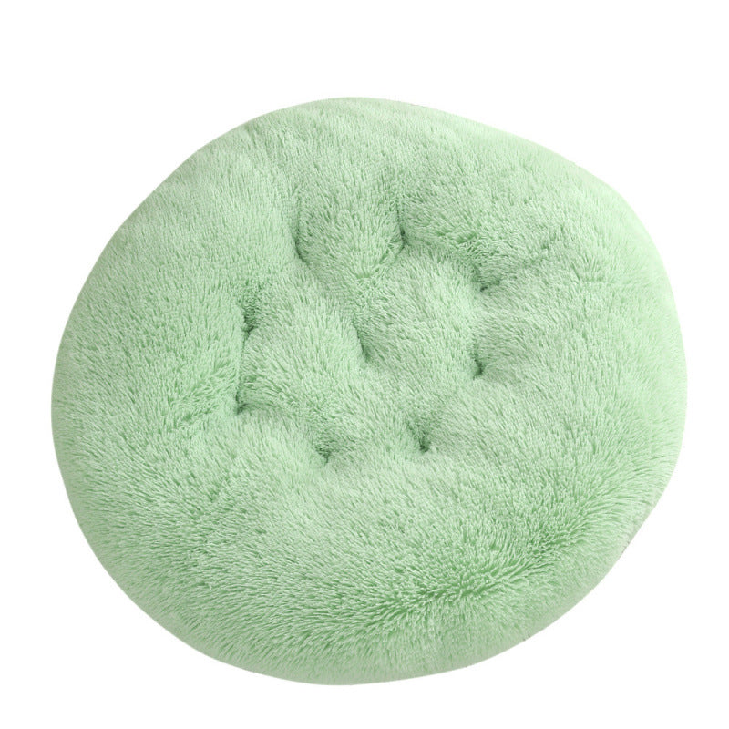 Plush Round Pet Bed Warm Sleeping Mat For Comfort Rest
