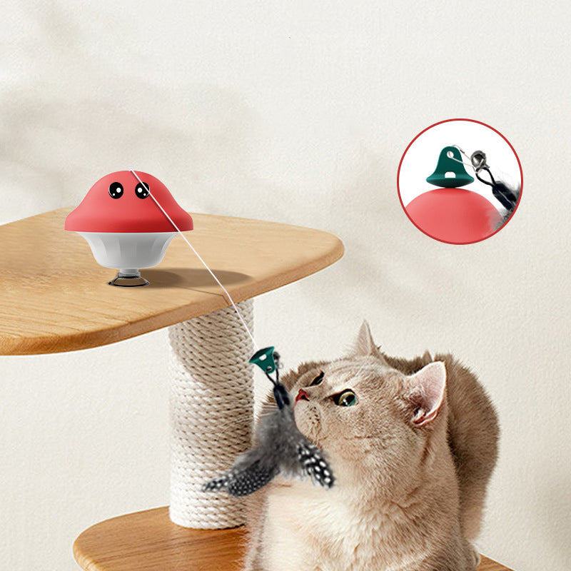 Pet Suction Cup Retractable Wand Teaser Exercise Toy