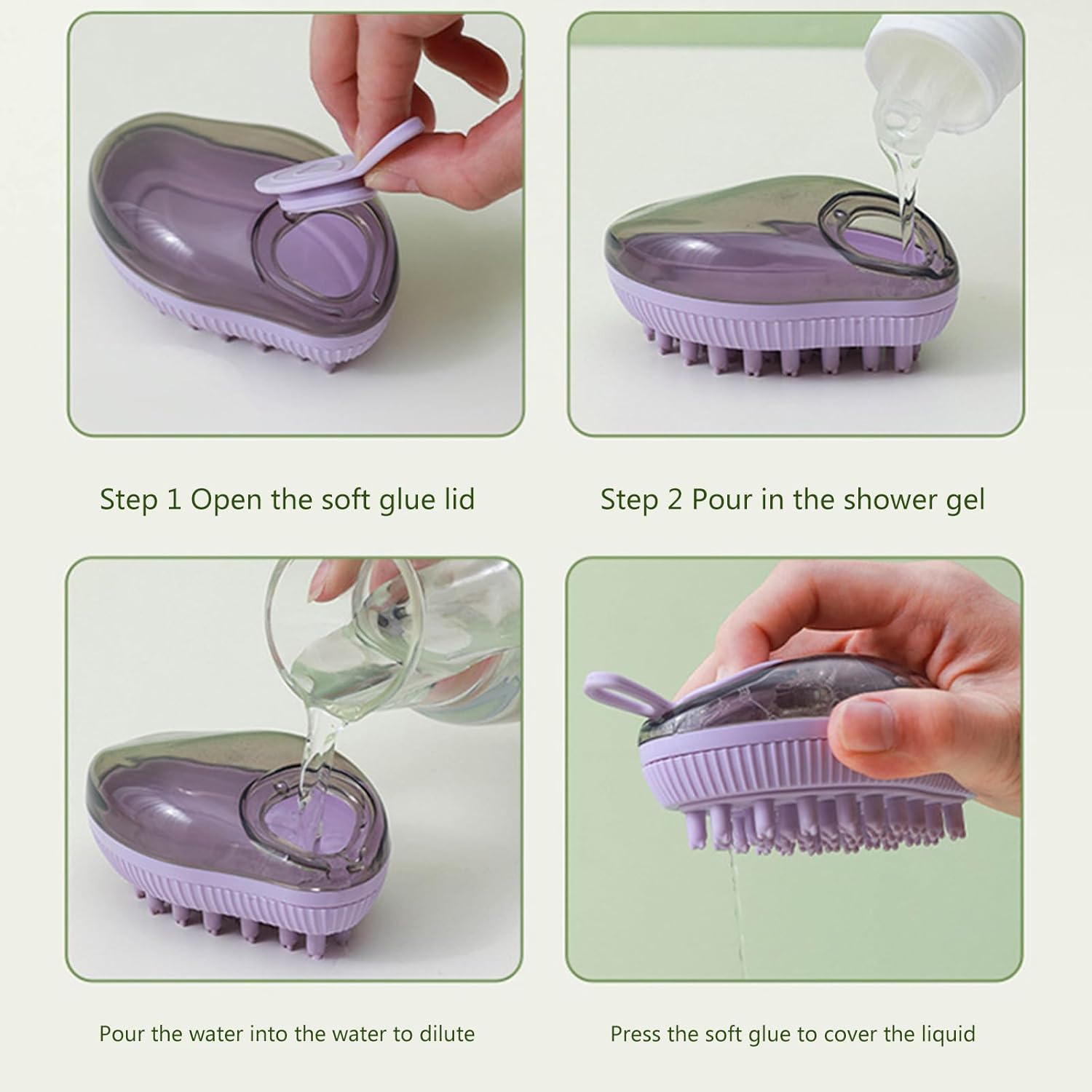 Pet Silicone Bath Brush Soap Dispenser Grooming Tool