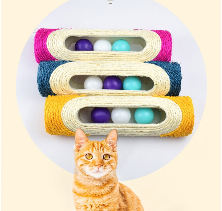 Long Sisal Drum Pet Toy Interactive Scratching Roller