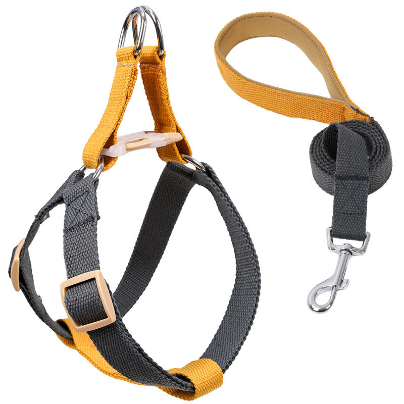 Color Drawstring Pet Vest Style Walking Leash Harness