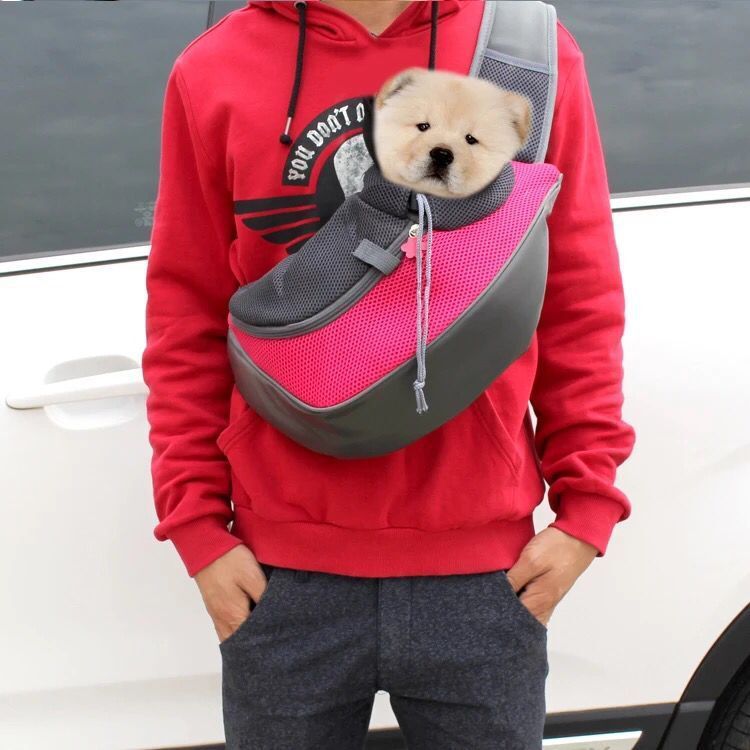 Outdoor Travel Mesh Oxford Pet Carrier Sling Shoulder Bag