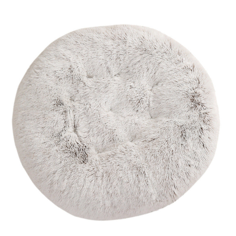 Plush Round Pet Bed Warm Sleeping Mat For Comfort Rest