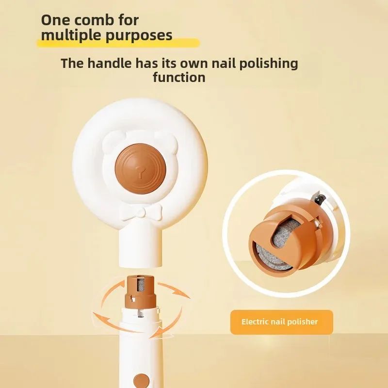Rechargeable Electric Pet Nail Trimmer And Grooming Brush Tool