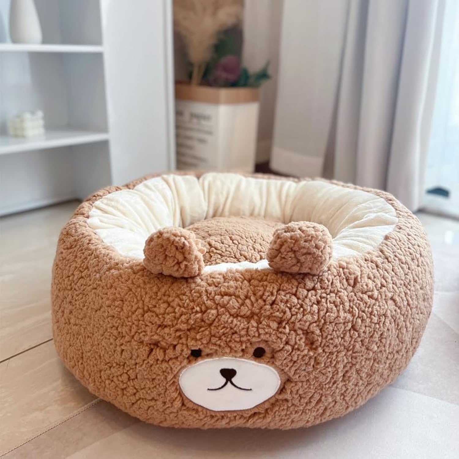 Cartoon Plush Round Pet Nest Cushion For All Seasons Comfort