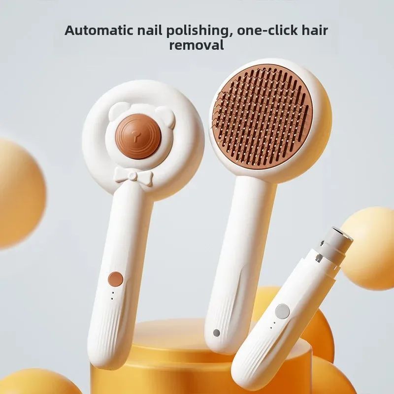 Rechargeable Electric Pet Nail Trimmer And Grooming Brush Tool