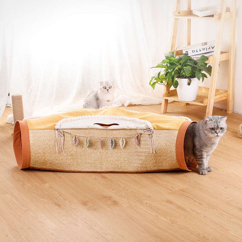 Pet Tunnel Litter Roll Drilling Hole Interactive Play Toy